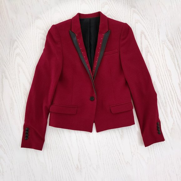 The KooplesLeather Trim Blazer